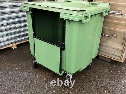 1100 Litre Green Wheelie Bin Lid Lock Drop Front