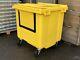 1100 Litre Yellow Wheelie Bin Lid Lock Drop Front