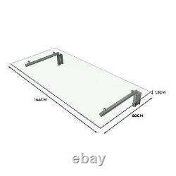 1440 x 800mm Glass Canopy, 4 Stainless Steel Brackets, Front/Back Door Porch