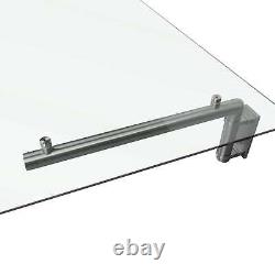 1440 x 800mm Glass Canopy, 4 Stainless Steel Brackets, Front/Back Door Porch