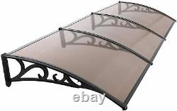 270x98cm Door Canopy Awning Shelter Front Back Outdoor Porch Patio Window Cover