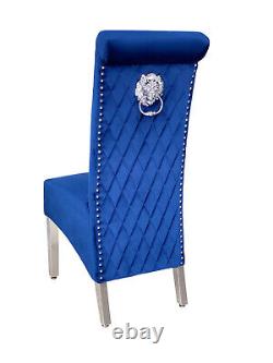 2Blue Sofia Lion Knocker Quilted back Tufted Front Dining Chair