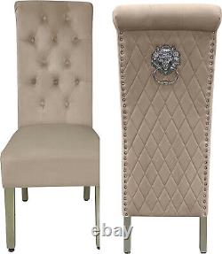 2Mink Sofia Lion Knocker Quilted back Tufted Front Dining Chair