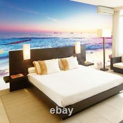 3D Sea View Beach Front Sunset Blue Sky Wall Mural Wallpaper Living Room Bedroom