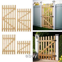 3FT Elegant Wooden Garden Gate Decorative Wicket Gate Timber Fence Picket Door