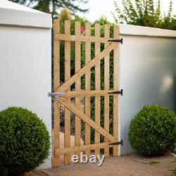 3FT Elegant Wooden Garden Gate Decorative Wicket Gate Timber Fence Picket Door