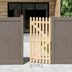 3FT Elegant Wooden Garden Gate Decorative Wicket Gate Timber Fence Picket Door