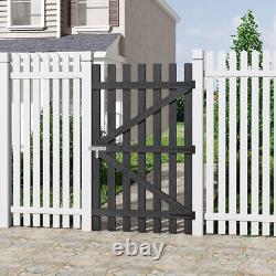 3FT Elegant Wooden Garden Gate Decorative Wicket Gate Timber Fence Picket Door