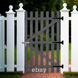 3FT Elegant Wooden Garden Gate Decorative Wicket Gate Timber Fence Picket Door