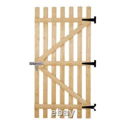 3FT Elegant Wooden Garden Gate Decorative Wicket Gate Timber Fence Picket Door