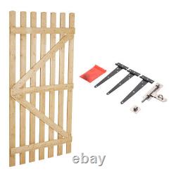 3FT Elegant Wooden Garden Gate Decorative Wicket Gate Timber Fence Picket Door