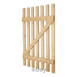 3FT Elegant Wooden Garden Gate Decorative Wicket Gate Timber Fence Picket Door