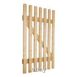 3FT Elegant Wooden Garden Gate Decorative Wicket Gate Timber Fence Picket Door