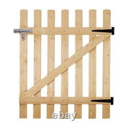 3FT Elegant Wooden Garden Gate Decorative Wicket Gate Timber Fence Picket Door