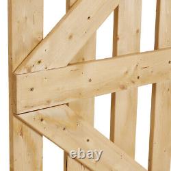 3FT Elegant Wooden Garden Gate Decorative Wicket Gate Timber Fence Picket Door