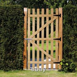 3FT Elegant Wooden Garden Gate Decorative Wicket Gate Timber Fence Picket Door