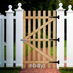 3FT Elegant Wooden Garden Gate Decorative Wicket Gate Timber Fence Picket Door