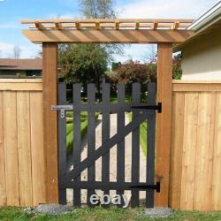 3FT Elegant Wooden Garden Gate Decorative Wicket Gate Timber Fence Picket Door