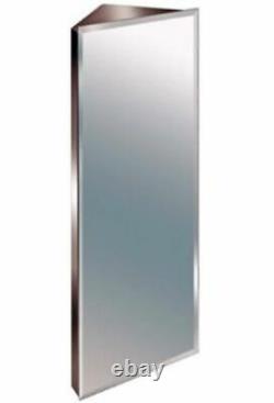 900mm Stainless Steel Mirror Bathroom Corner Cabinet Bevelled Edge Reversible