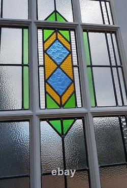 Amazing Colourful 1930s Art Deco Stained Glass Vintage Front Porch Side Windows