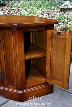 An Old Charm Light Oak Corner Tv Stand Table Media DVD Satellite Storage Cabinet