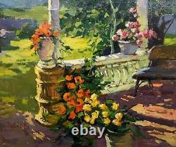 Anatoliy Tolick Front Porch Original Framed Oil Painting on Canvas