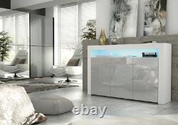 Anderson Sideboard / TV unit / Cabinet Cupboard High Gloss Doors + LED Lights