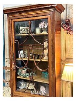 Antique French Mahogany Glazed Dresser / Cabinet /Bookcase c1900-20