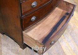 Antique Georgian inlaid bow front mahogany chest of drawers
