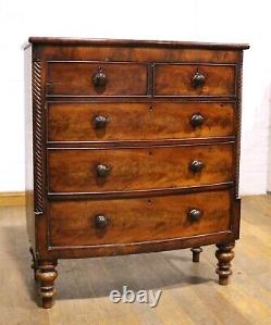 Antique Victorian bow front chest of drawers