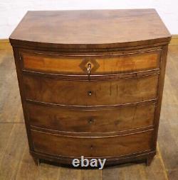 Antique inlaid bow front chest of drawers