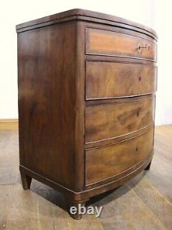 Antique inlaid bow front chest of drawers