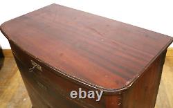 Antique rustic continental bow front chest of drawers