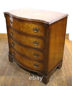 Antique style serpentine bow front chest of drawers