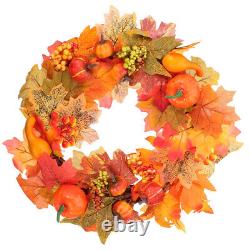 Artificial Wreath Garland Wreaths for Front Door Porch Harvest Decorate