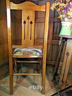 Arts and Crafts Chair C1900 ALL NEW TRADITIONAL UPHOLSTERY Stamped S. H