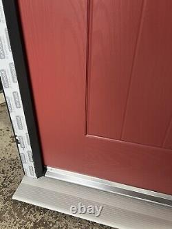 BRAND NEW COMPOSITE DOOR RED SLAB GREY FRAME 1000mm Wide By 2090mm Height (D251)