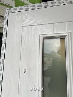 BRAND NEW COMPOSITE DOOR RED SLAB GREY FRAME 1000mm Wide By 2090mm Height (D253)