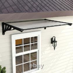 Black Outdoor Front Door Canopy Porch Shade Patio Roof Awning Rain Shelter UK