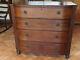 Bow-fronted chest of drawers 1.03h x 1.07w x 0.55m deep early Victorian period