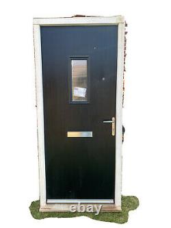 Brand New Black Cottage Style Solid Composite UPVC Front Door & Accessories