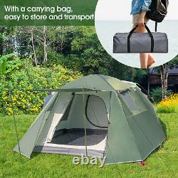 Camping Tent for 4-6 Persons Double Layers Dome Tent Front Porch Back Vestibule