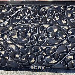 Cast Iron Welcome Door Mat Heavy Metal Front Entrance Ornate Scroll Design