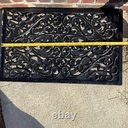 Cast Iron Welcome Door Mat Heavy Metal Front Entrance Ornate Scroll Design