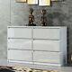 Chest of 6 Drawers Sideboard TV unit cabinet storage White Gloss Fronts
