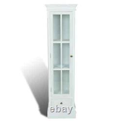 Chic Bookcase Cabinet with 3 Shelves White Wooden