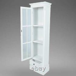 Chic Bookcase Cabinet with 3 Shelves White Wooden