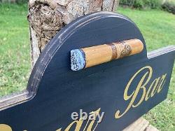 Cigar Bar Whiskey Bar Cigars Wood Sign Raised Rustic Tavern Antique Look