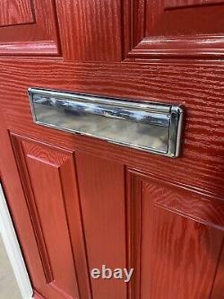 Composite Front Door Red External Exterior Woodgrain Grp Upvc Double Glazed Used