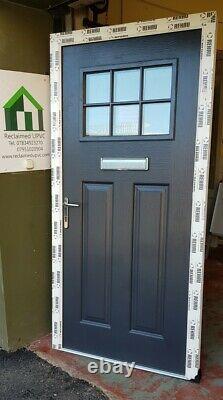 Composite door anthracite grey porch Mancave garden room pvc 990x2032 (6476)